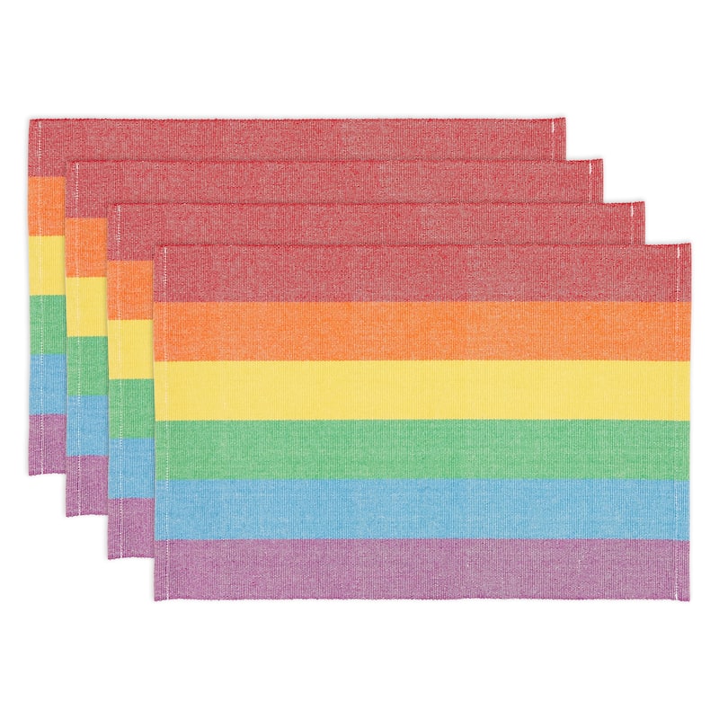 Rainbow Stripe Delight Placemat (Set of 4) - 13"x20"