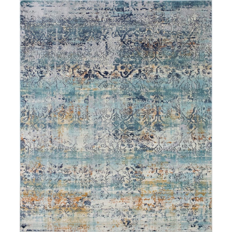 Noori Rug Westfield High-low Pile Delphine Rug - 5'0" x 7'8" - Teal Green/Ivory