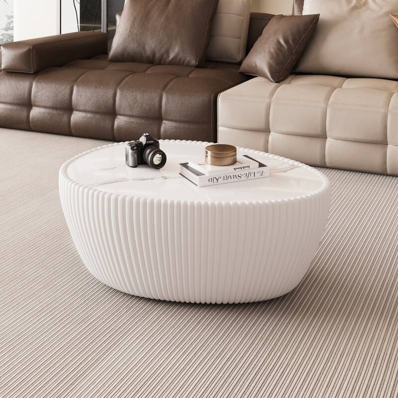 Modern Luxury Goose Eggs Shape Coffee Table with Marble Top