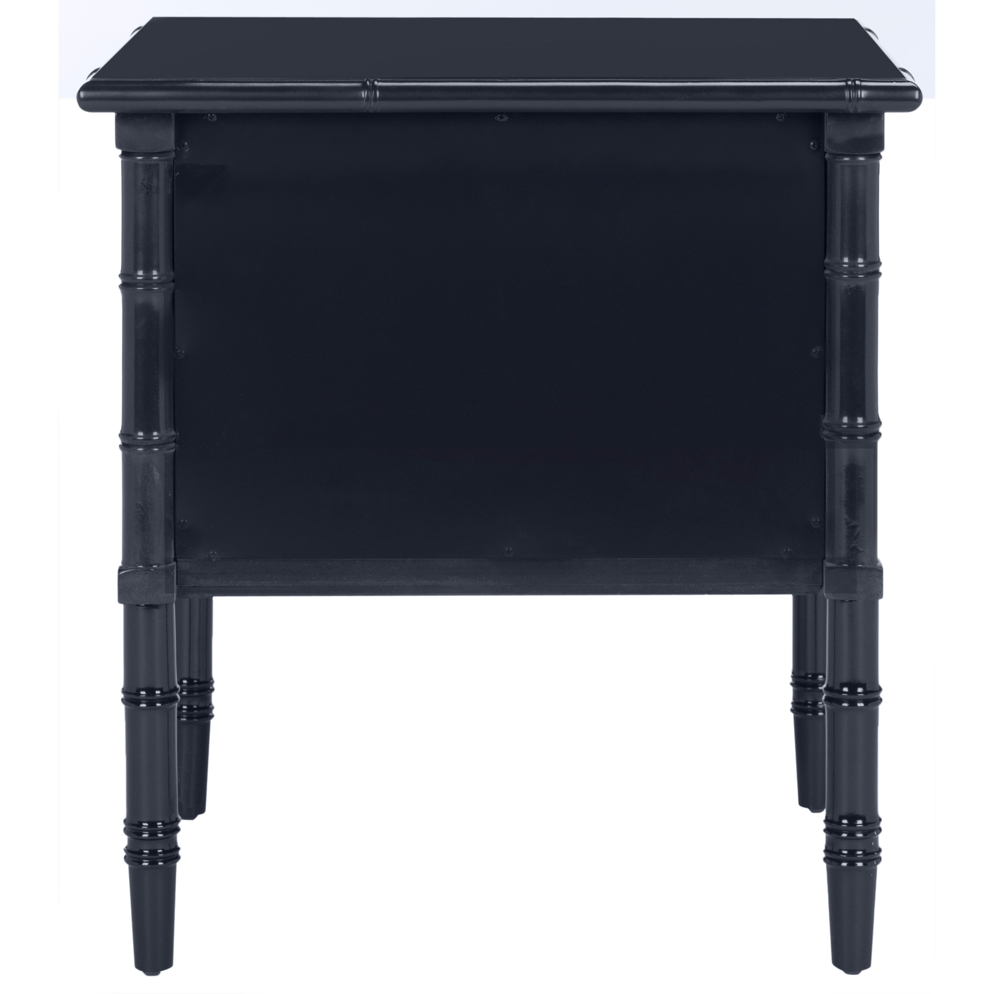 SAFAVIEH Mina Navy Coastal 2 Drawer Bamboo Nightstand - On