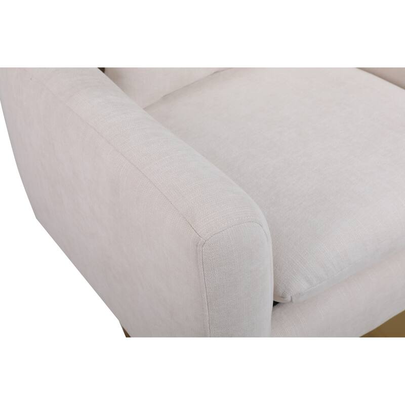 Mid-Century Linen Upholstered 360° Swivel Accent Chair: Classic Design.