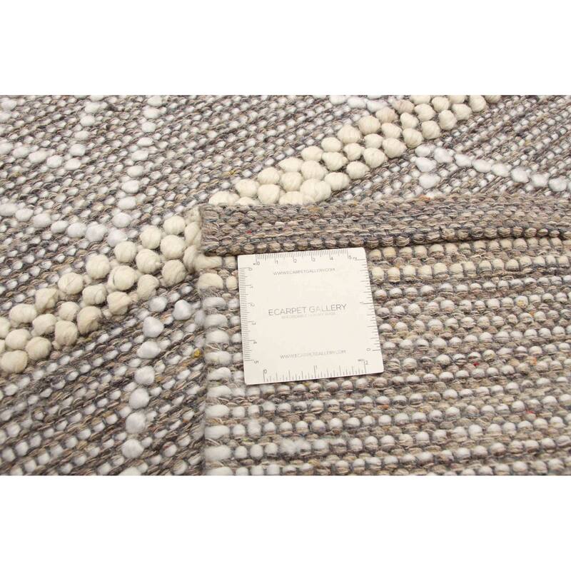 ECARPETGALLERY Braid weave Sienna Taupe Wool Rug - 6'0 x 9'1