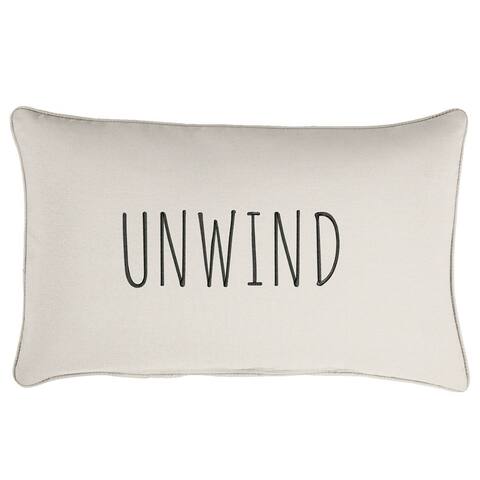Sunbrella Indoor/Outdoor Single Embroidered Pillow - "Unwind"