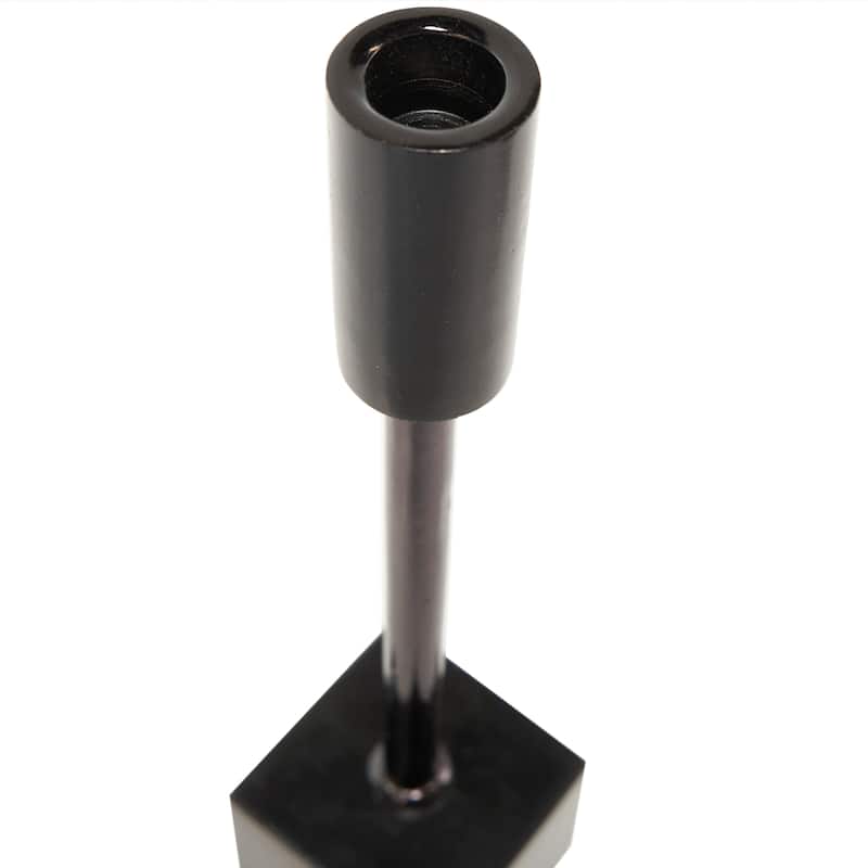 Silver or Black Aluminum Slim Candle Holder with Black Block Bases (Set of 2)