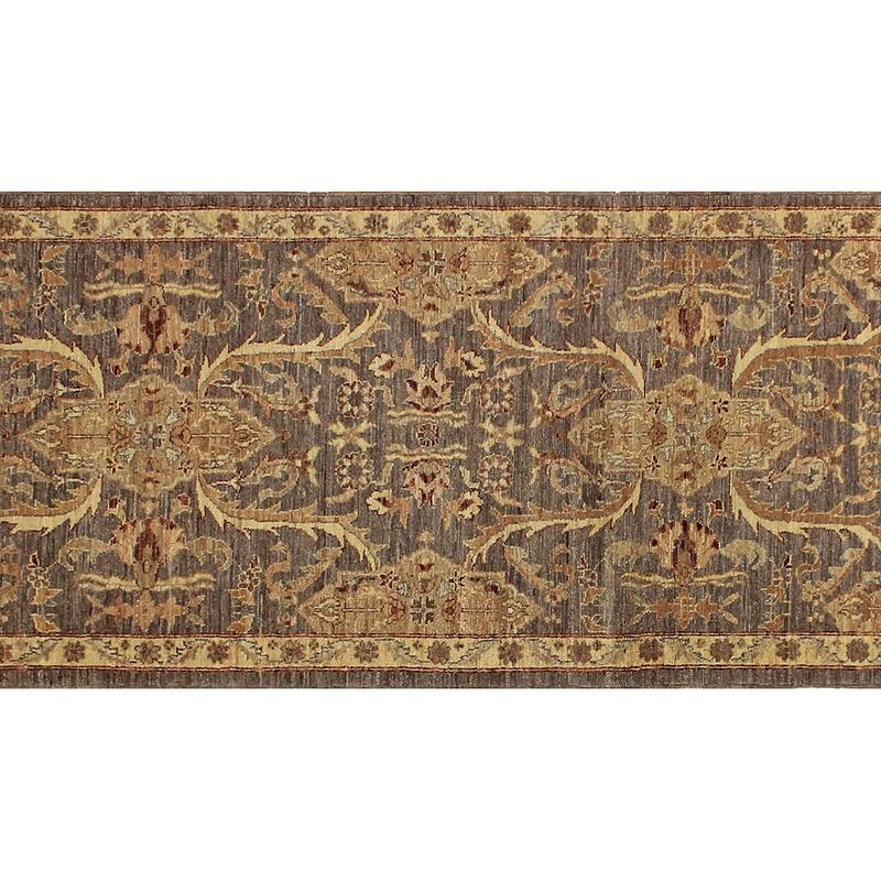 Oriental Ziegler Nguyet Grey Ivory Hand-Knotted Wool Runner - 2'10'' x 11'1''