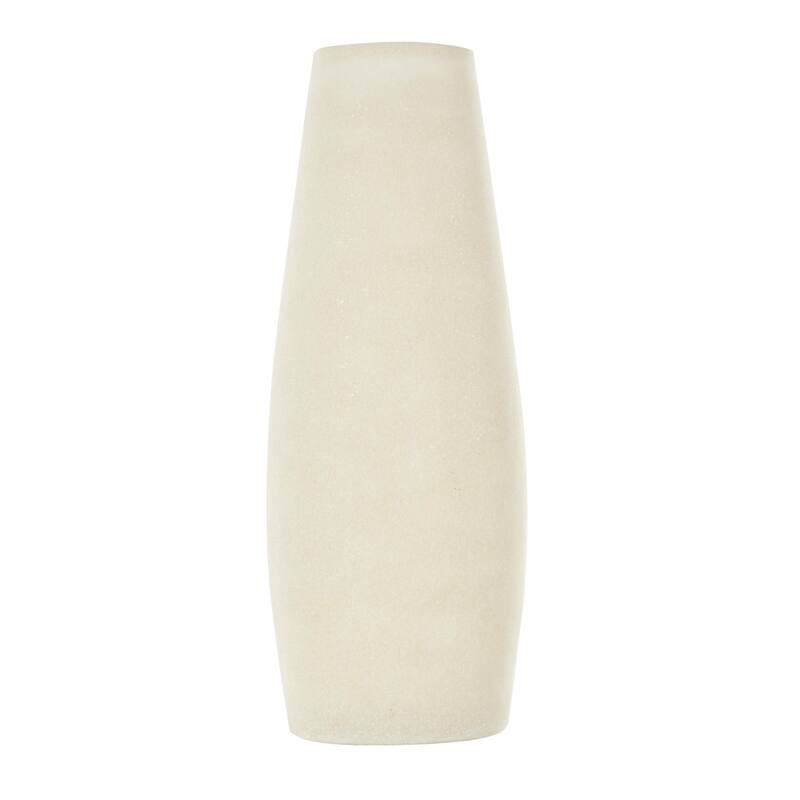 Polystone Leaf Decorative Vase with Gold Leaf Relief - Cream - Roche River Decor