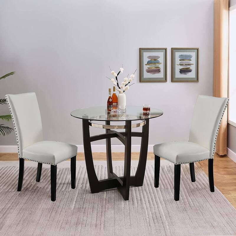 Chairs Faux Leather Dining Chairs Set of 2 - Set of 2 - White