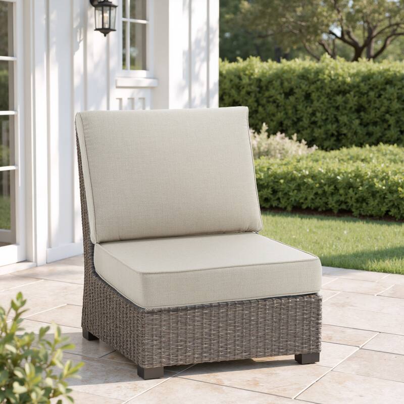 Outdoor 4.7" Thick Sunbrella Cushion Set with Back and Seat Cushions - Sand