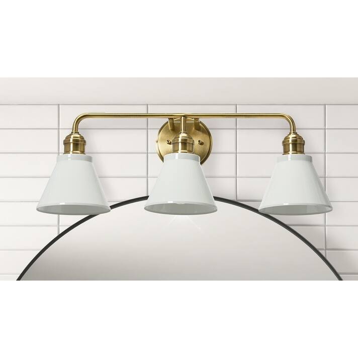 Robert Stevenson Lighting Josie - Metal Vanity Light with Shades