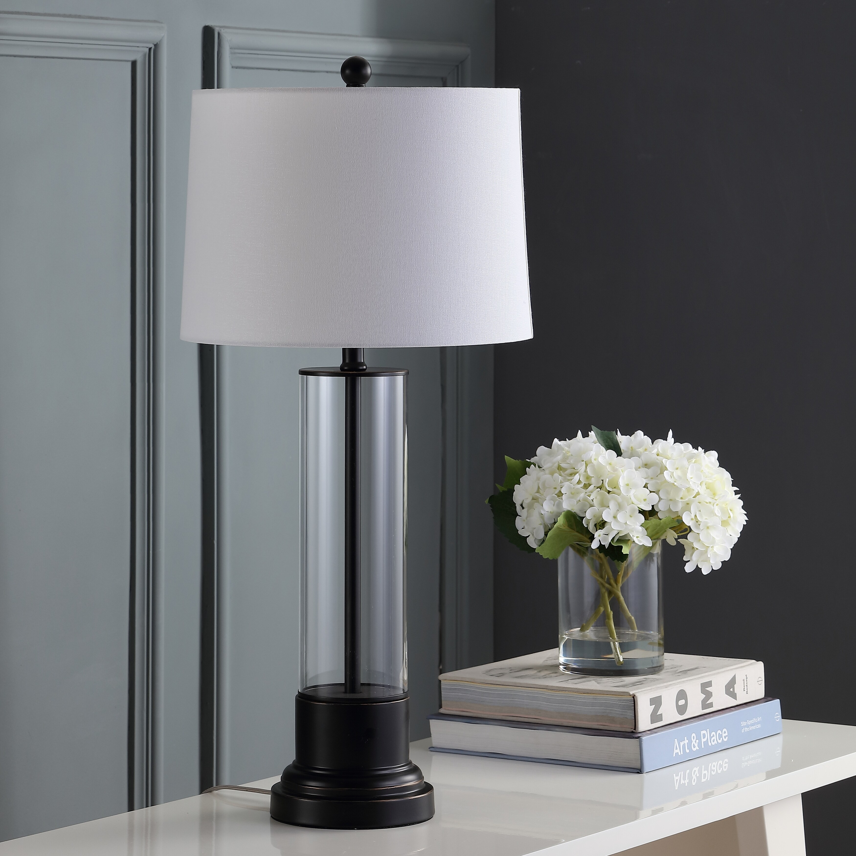 SAFAVIEH Lighting Tamta 31-inch Black LED Table Lamp (Set of 2) - 14"x14"x30.5" - 14Wx14Dx31H