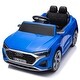 preview thumbnail 1 of 58, Audi SQ8 Kids Ride-On Car, 12V Electric Vehicle w/ Dual Drive, LED Lights, Music, Remote Control for Ages 3-6. Blue