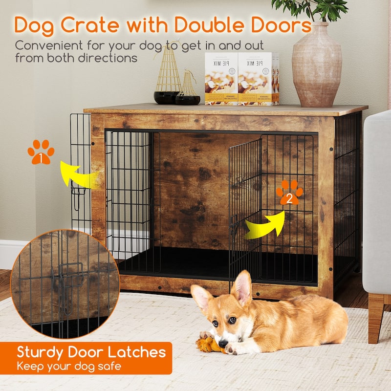 Gymax Dog Crate Furniture for Medium/Large Dogs 39'' Indoor Pet House