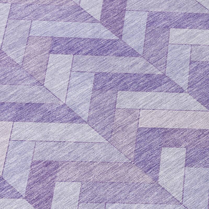 Machine Washable Indoor/ Outdoor Modern Chevron Chantille Rug