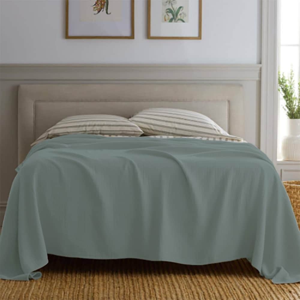 Cotton knit blanket queen 2025