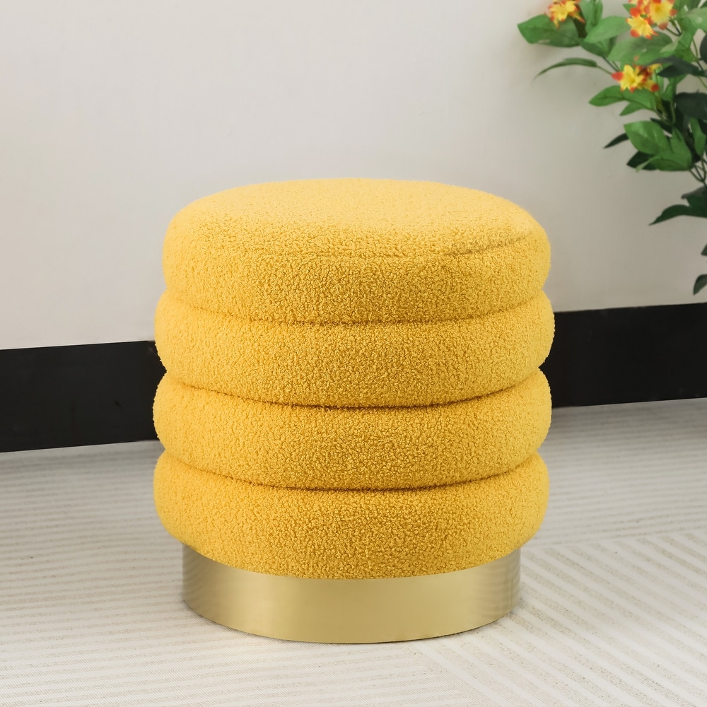 Yellow velvet new arrivals footstool