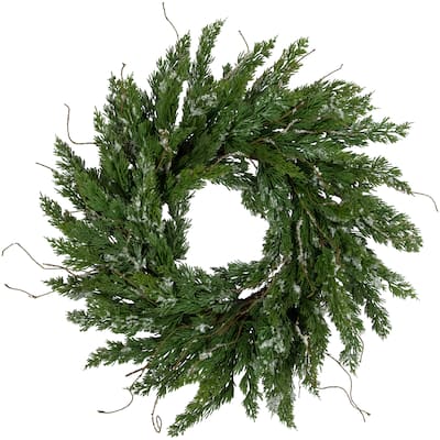 real touch™️ iced cedar artificial christmas wreath 24" unlit