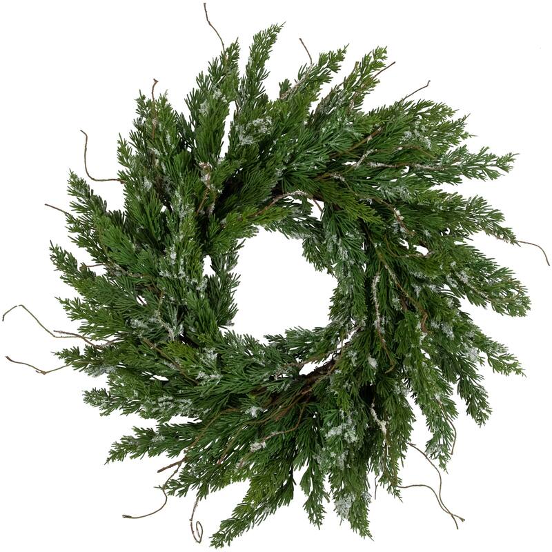 real touch™️ iced cedar artificial christmas wreath 24" unlit