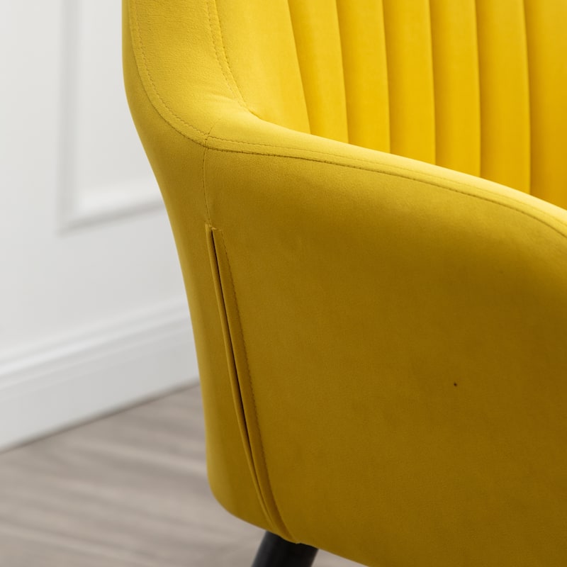 Yellow 25.5" Upholstered Accent Chair