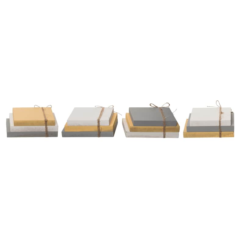 Transpac MDF Bee Book Stack w/Charm Set of 4 Spring Home Decorations
