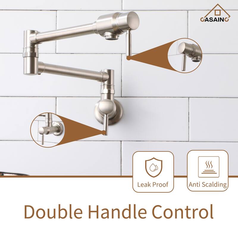 1.8 GPM Wall Mounted Mount Pot Filler Kitchen Faucet