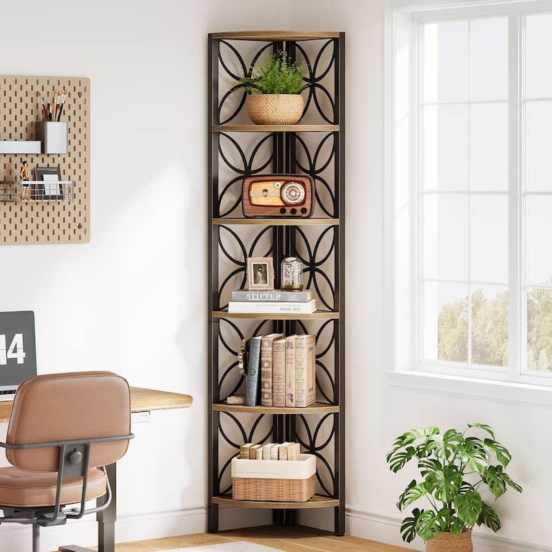 70.9" Corner Shelf, Corner Bookshelf Display Plant Stand Storage Rack for Living Room Bedroom Bathroom Kitchen