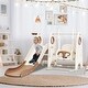 preview thumbnail 10 of 16, 4 in 1 Toddler Slide,Swing Set,Kids Playground Climber Slide Playset with Basketball Hoop,Freestanding Combination for babies Coffee