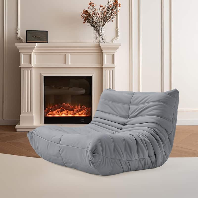 EROMMY Bean Bag Chair Togo Sofa - 28D Memory Foam Floor Chair for Adults & Kids, Lightweight Faux Leather Lounger in 5 Colors