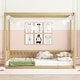 preview thumbnail 15 of 25, Twin Size Mattresses Canopy Bed Frame with Fence, Guardrails, Playroom Floor Bed Kids Four Corner Beds for Children's Room