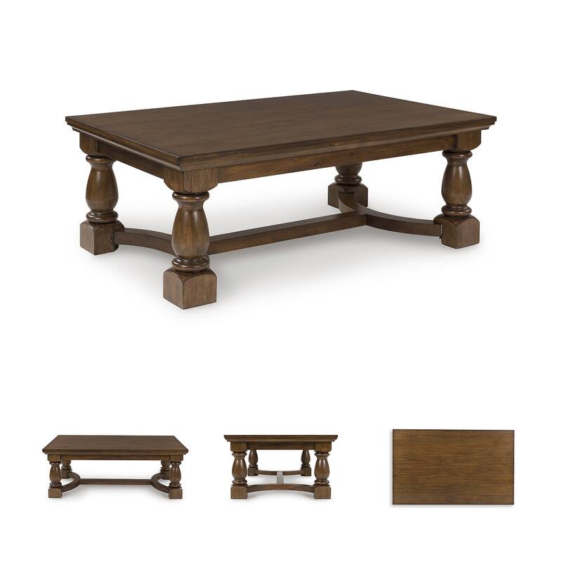 Signature Design by Ashley Sturlayne Brown Coffee Table - 52"W x 32"D x 19"H