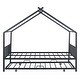 preview thumbnail 6 of 82, Twin/Full Size Metal House Bed with Twin Size Trundle, Playhouse Bed Montessori Bed House Platform Bed with Roof Frame for Kids