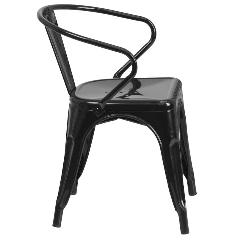 Metal Indoor-Outdoor Chair with Arms