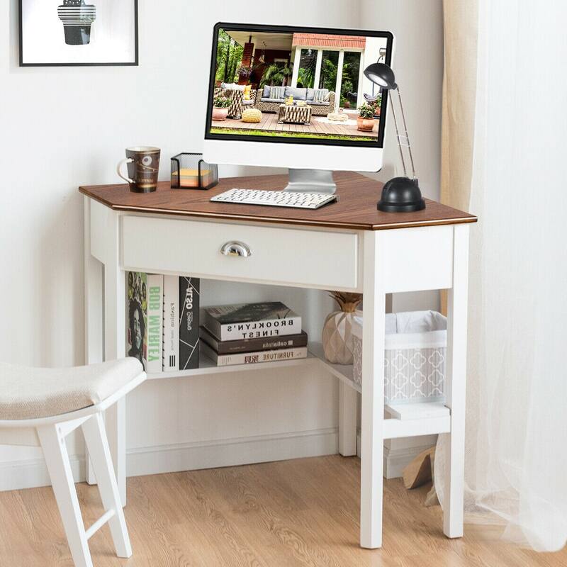 Gymax Corner Computer Desk Laptop Writing Table Workstation W/ Drawer