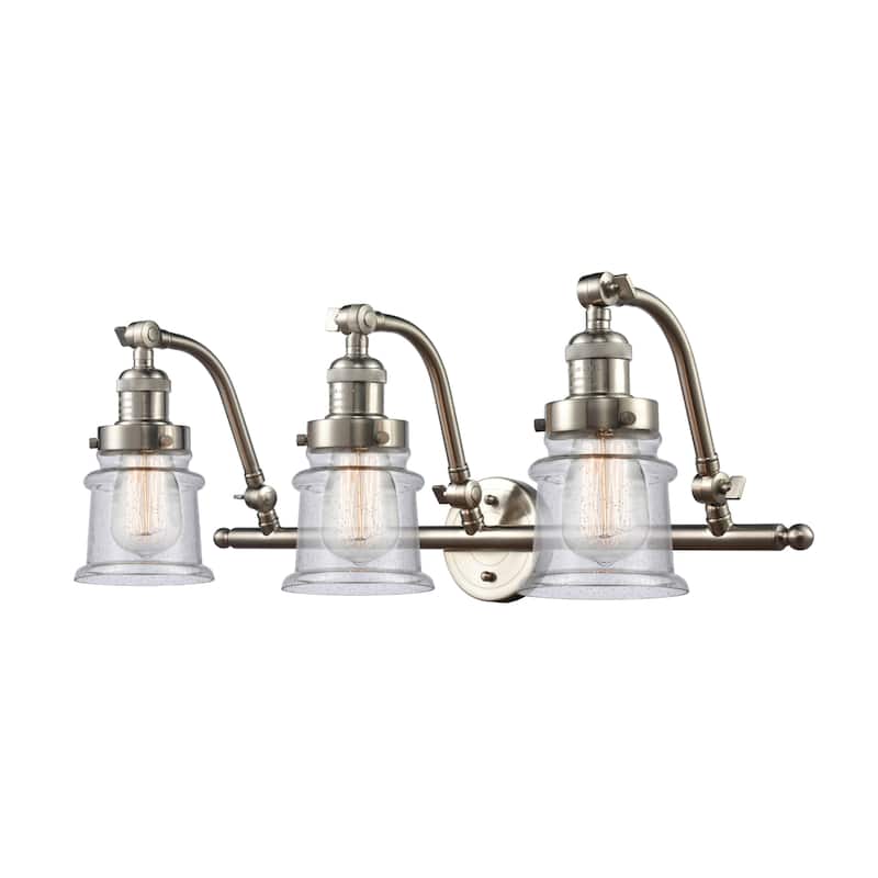 Innovations Lighting Small Canton 3 Light 28" Wide Bathroom Vanity - Brushed Satin Nickel / Seedy
