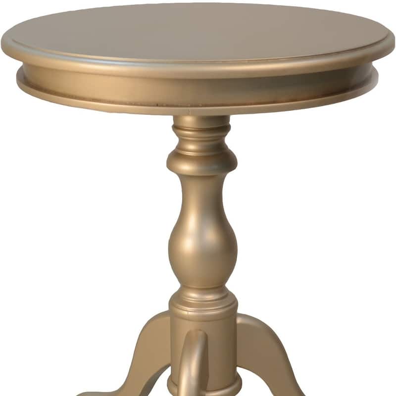 HomeRoots 25" Champagne Wood Round End Table - 25