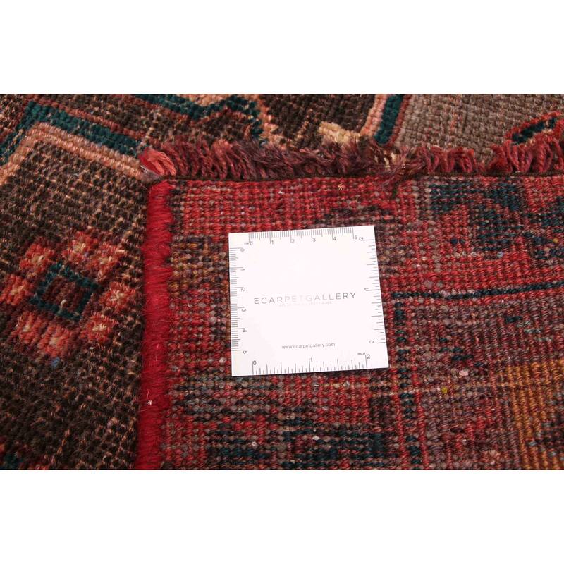 ECARPETGALLERY Hand-knotted Melis Vintage Black, Red Wool Rug - 3'9 x 9'1