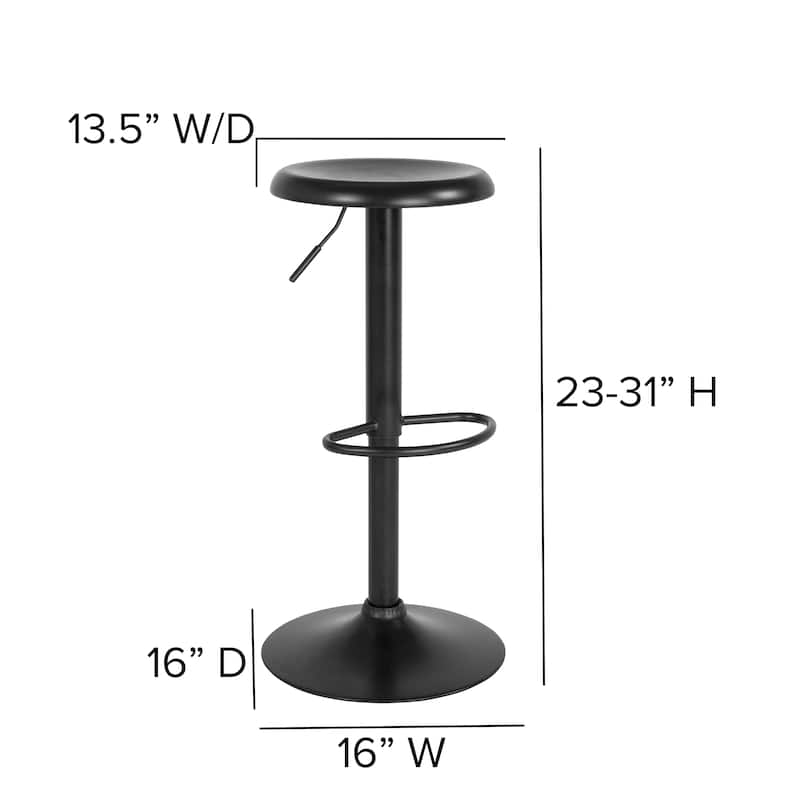 Adjustable Height Retro Barstool - 16"W x 16"D x 23" - 31"H
