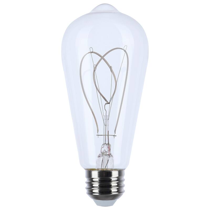 6W LED Reminiscent Flex Gray Filament ST19 Loop Medium Base 2700K CCT 120V - Clear - Clear