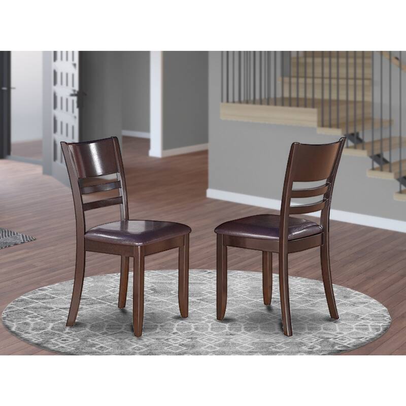 Espresso Finish Dining Chairs Set of 2 - Wood Kitchen Seating, 18 Inch Wide, Perfect for Events