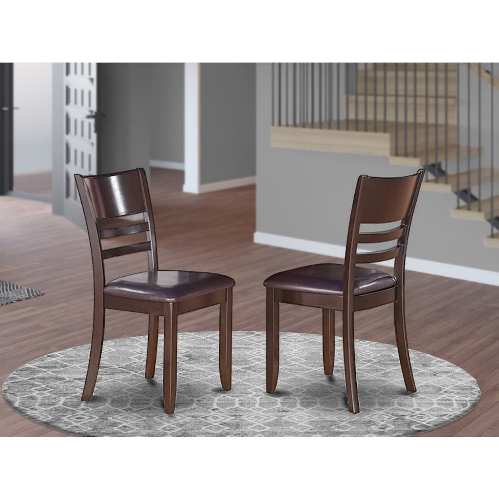 Espresso Finish Dining Chairs Set of 2 - Wood Kitchen Seating, 18 Inch Wide, Perfect for Events