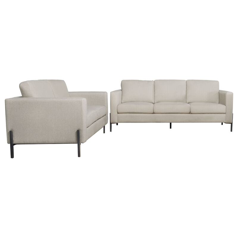 Tilly Transitional Upholstered Track Arms Sofa Set