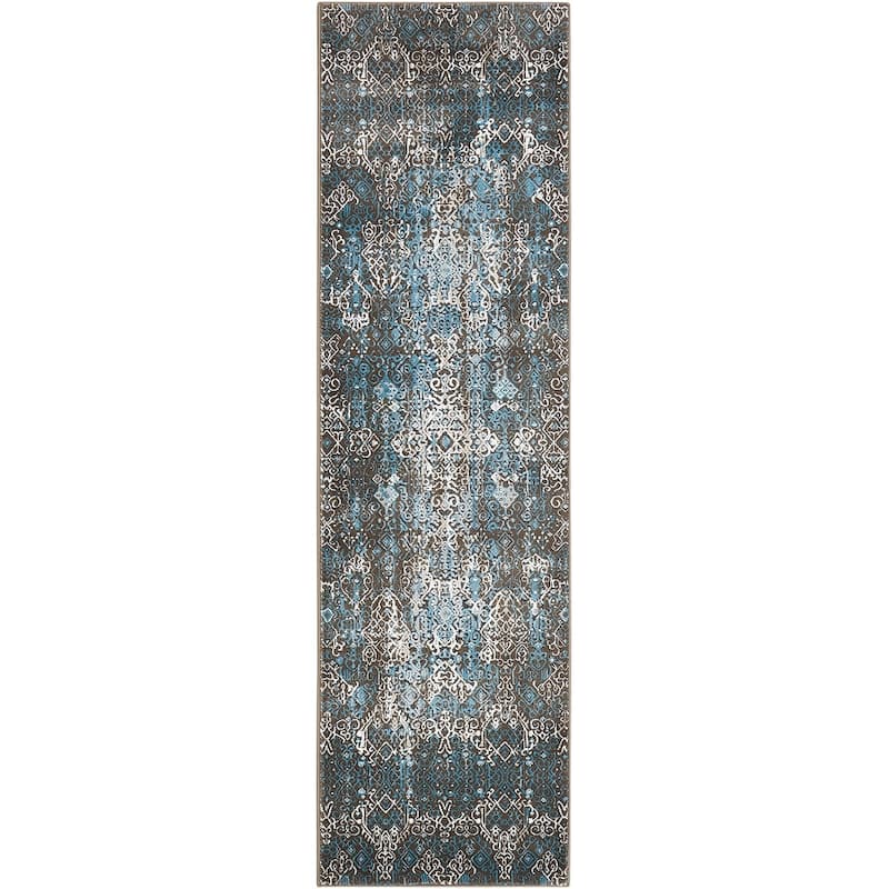 Nourison Karma Vintage Over-Dyed Medallion Area Rug