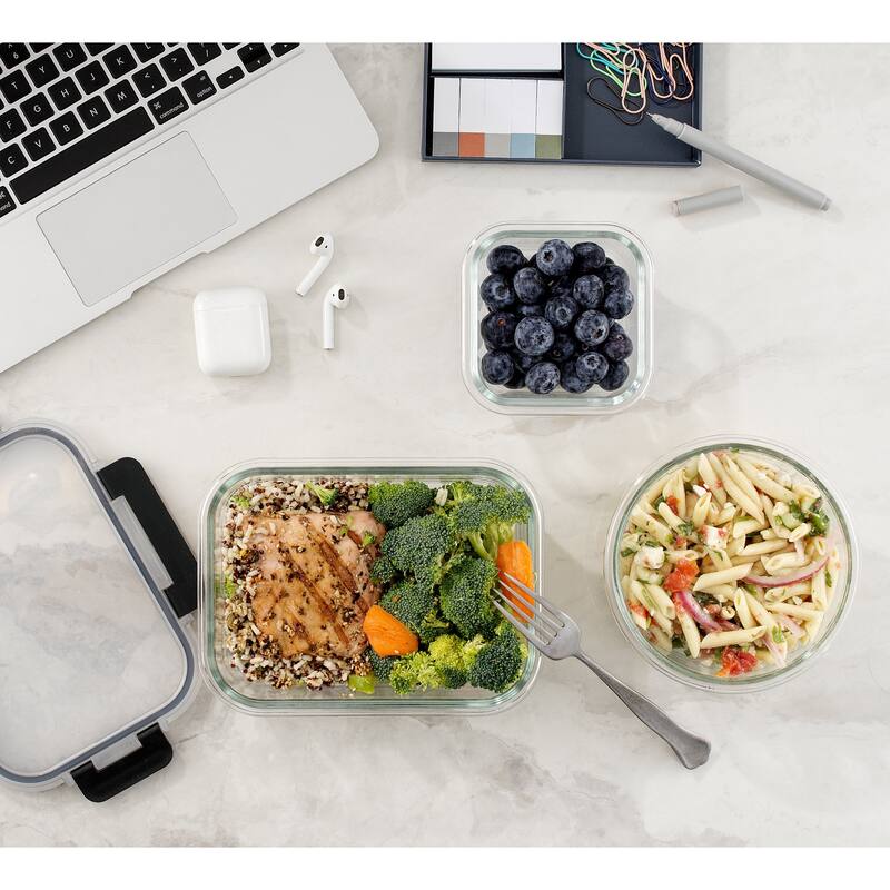 JoyFul 24 Piece Glass Food Storage Containers Set with Airtight Lids