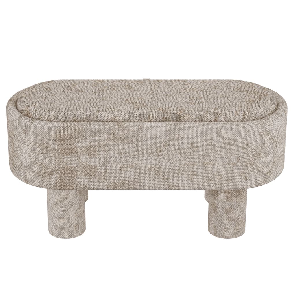 Modern Fabric Storage Ottoman Bench
