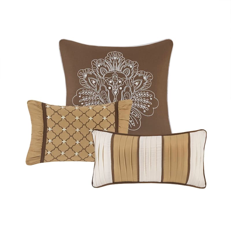 Madison Park Bellagio Brown Gold 7-piece Jacquard Comforter Set