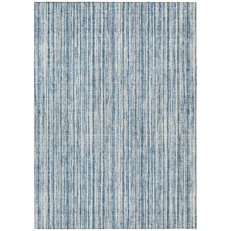 Machine Washable Indoor/ Outdoor Chantille Contemporary Stripes Rug