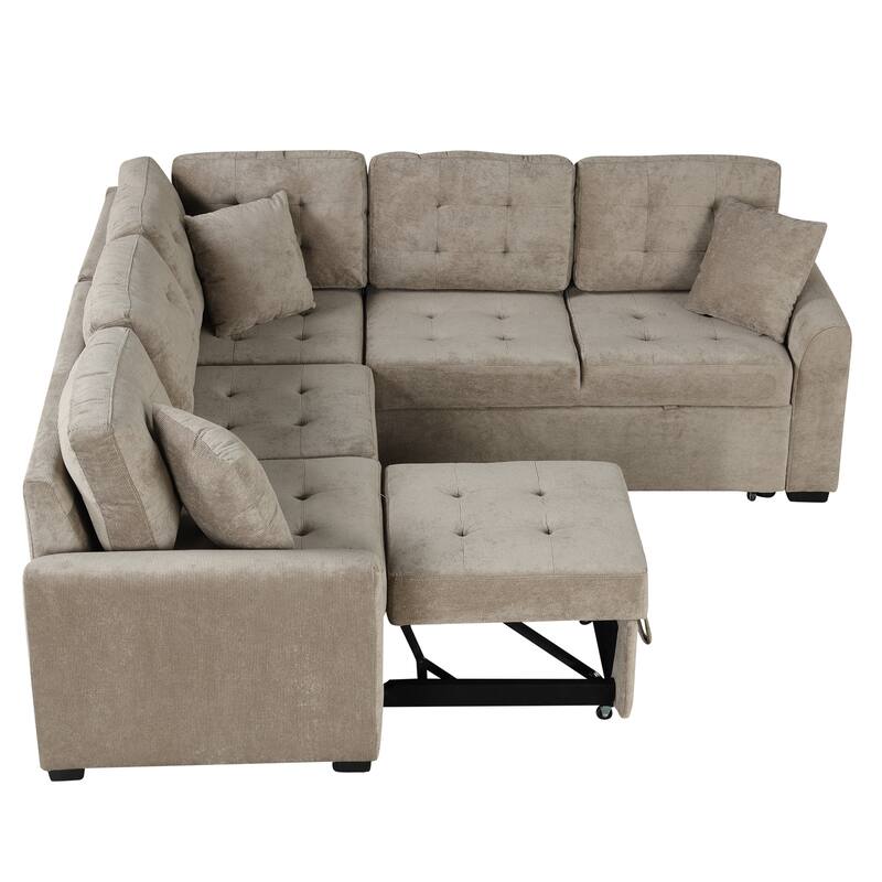 Convertible Modular Sofa with USB Ports, Sleeper Function, and Removable Cushions