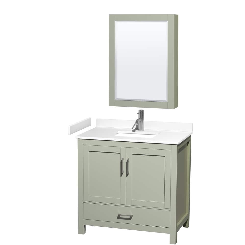 Wyndham Collection Sheffield 36" Single Bathroom Vanity, Carrara