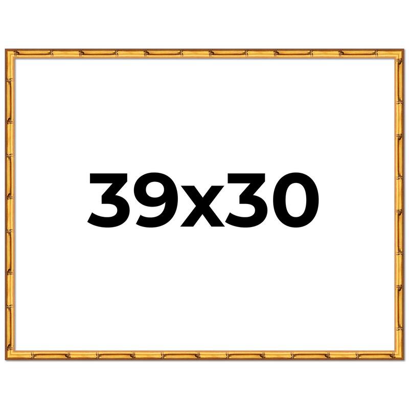 39x30 Frame Gold Bamboo Picture Frame Modern Photo Frame Includes UV Acrylic Shatter Guard Front Acid Free Foam Backing Board