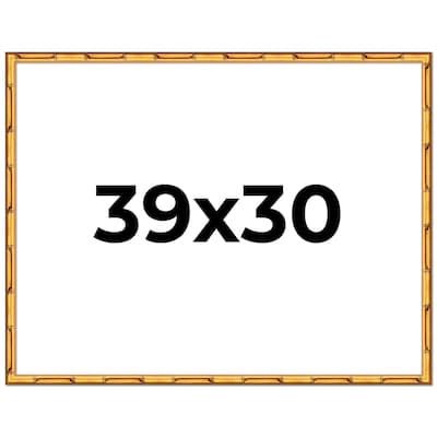 39x30 Frame Gold Bamboo Picture Frame Modern Photo Frame Includes UV Acrylic Shatter Guard Front Acid Free Foam Backing Board