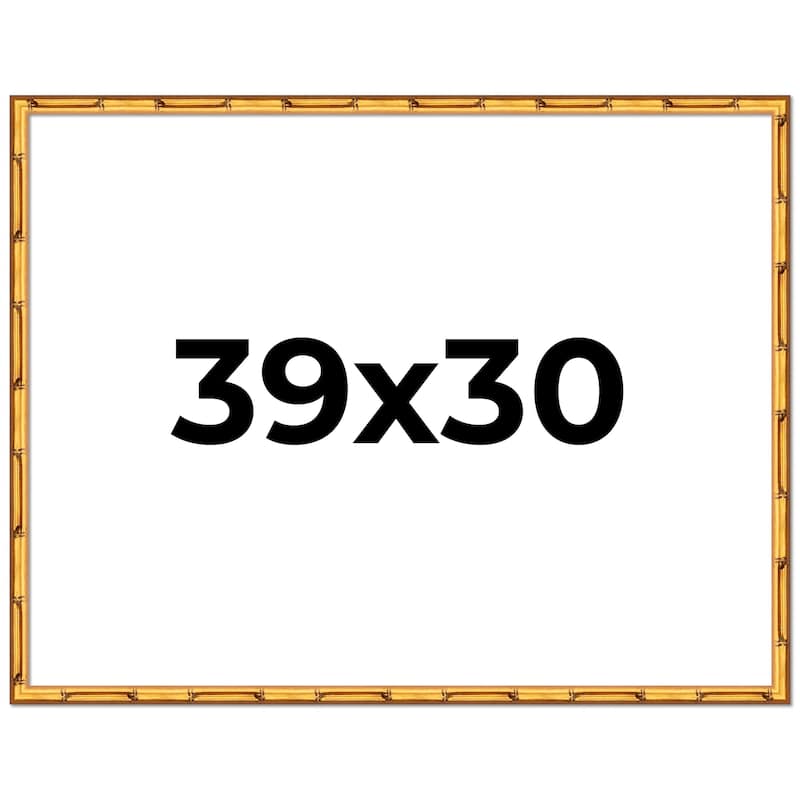 39x30 Frame Gold Bamboo Solid Wood Picture Frame | 1 Inch Moulding